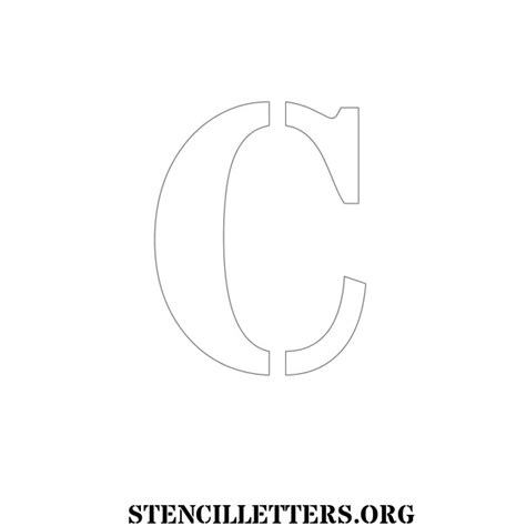 Simple Serif Free Printable Letter Stencils With Outline Cutout Letters