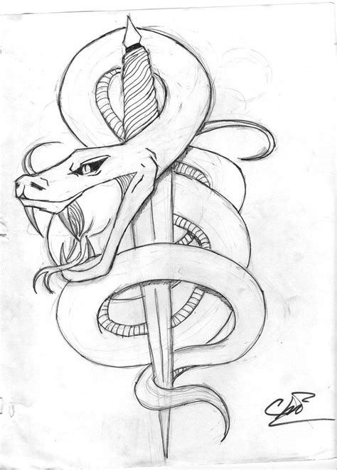Pin By Victoria French On Print Out Snake Sketch Snake Dagger