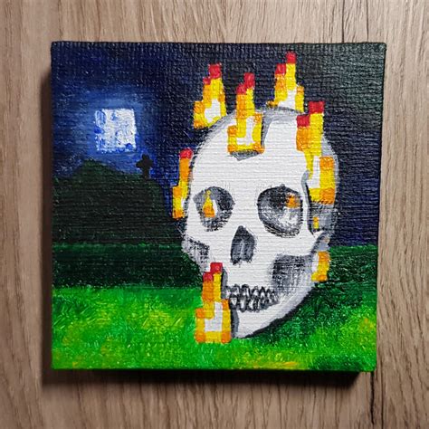 My Take On My Favourite Minecraft Painting Acrylic Paint On 3x3
