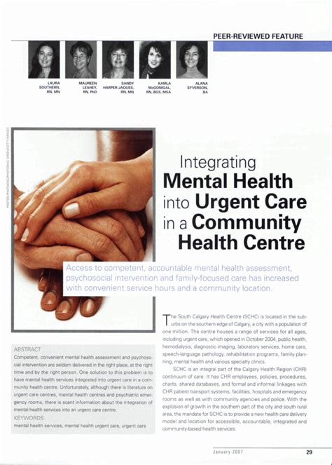 Pdf Integrating Mental Health Into Urgent Care In A Community Health