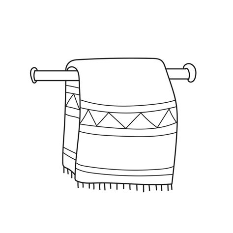 Simple Coloring Page Towel Hanging On A Towel Holder Coloring Book