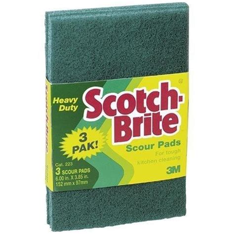 Scotch Brite Scour Pad 223 Heavy Duty 6x38 In Scrubs Tough Green 24