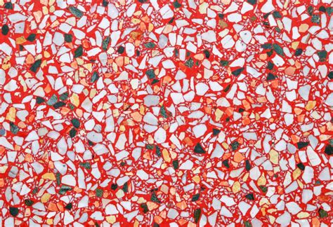 Terrazzo Floor Polished Stone Wall Texture Red And Many Colors