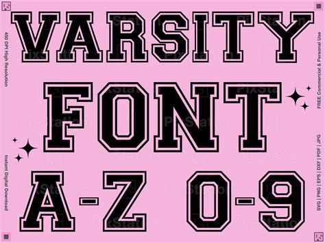 Varsity Font Svg Sport Font College Font Svg University Font