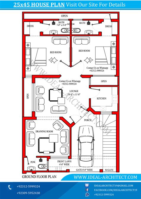 25x45 House Plan 5 Marla House Design 5 Marla House Plan Ideal