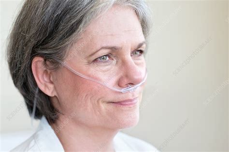 female patient with nasal cannula stock image f020 5507 science photo library