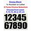 1x Bold Font Number Or Letter Glossy Black Vinyl Sticker  8x
