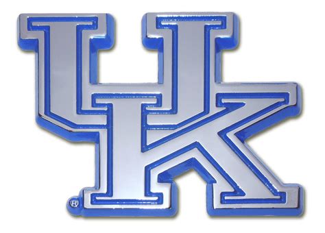 University Of Kentucky Blue Chrome Emblem Elektroplate