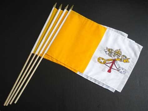 Catholic Vatican City Papal Hand Waving Flag