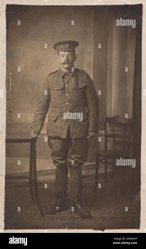 Vintage Early 20th Century Photographic Postcard Showing A British Army