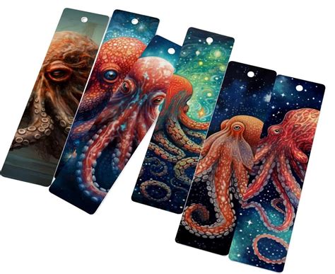 octopus bookmarks for women teachers book lovers men metal bookmark for readers best friends