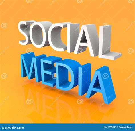 3d Social Media Text Stock Illustration Illustration Of Background