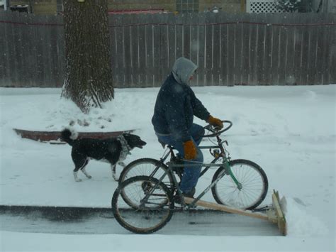 A Do It Yourself Bicycle Powered Snow Plow Techcrunch