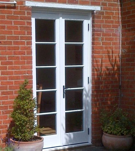 Slim White French Door With Astragal Bars French Doors Patio Narrow