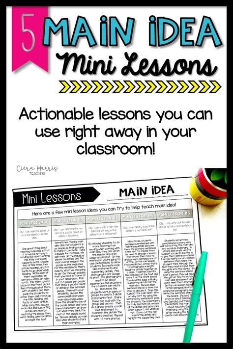 Main Idea Mini Lessons Ciera Harris Teaching Mini Lessons Main