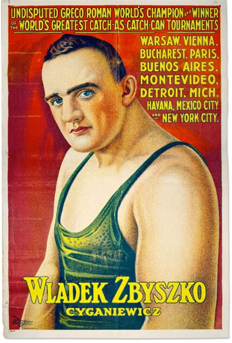 poster of wladek zbyszko professional wrestler 1921