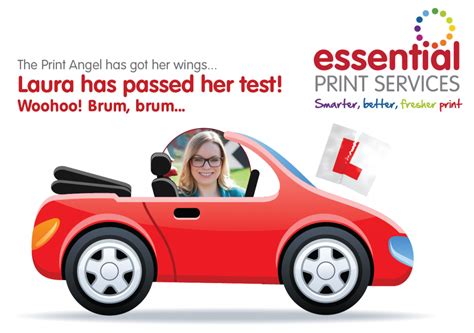 Print Angel Passes Her Driving Test Essential Print Services