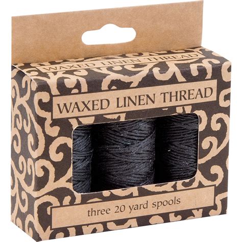 Lineco Waxed Linen Thread Roll 3 Pack 20 Yd Black Bbhm209