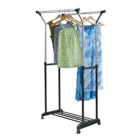 Overstock.com has been visited by 1m+ users in the past month Double Garment Rack With Shelves - Arm Designs