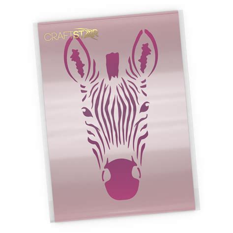 Zebra Head Stencil Reusable Laser Cut Template Craftstar