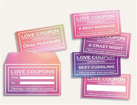 Colorful Instant Download Printable Sexy Love Coupons Book Etsy