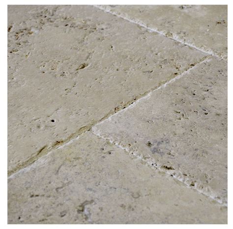 Ivory Classic Brushed Chiseled French Pattern Travertine Tiles