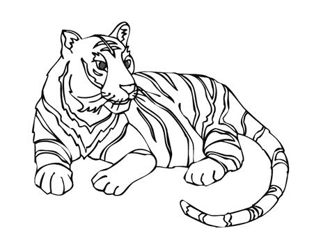 Coloriage Tigre 13604 Animaux Dessin à Colorier Coloriages à
