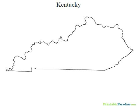 Printable State Map Of Kentucky