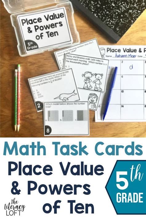 Place Value And Powers Of Ten Task Cards 5th Grade