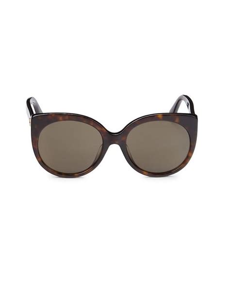 gucci 57mm round sunglasses in brown lyst
