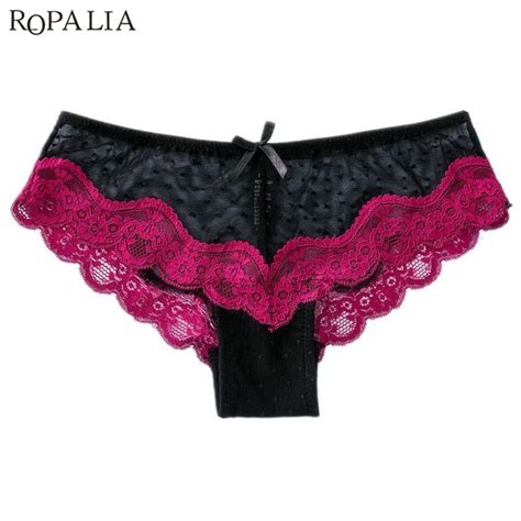 Ropalia Pcs Soft Breathable Sexy Women Panties Low Rise Hollow Briefs Ultra Thin Underwear Lace