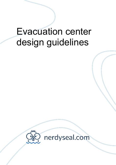 Evacuation Center Design Guidelines 744 Words Nerdyseal