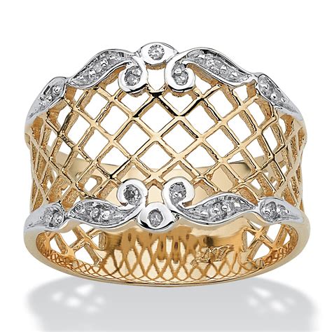 Diamond Accent Lattice Ring In 10k Gold At PalmBeach Jewelry