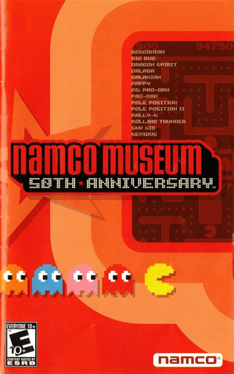 Namco Museum 50th Anniversary 2005 Playstation 2 Box Cover Art