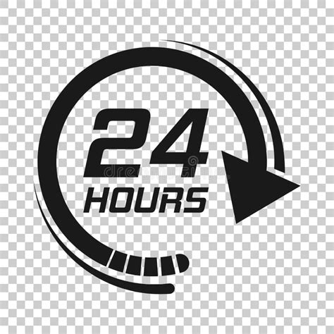 24 Hours Clock Sign Icon In Transparent Style Twenty Four Hour Open