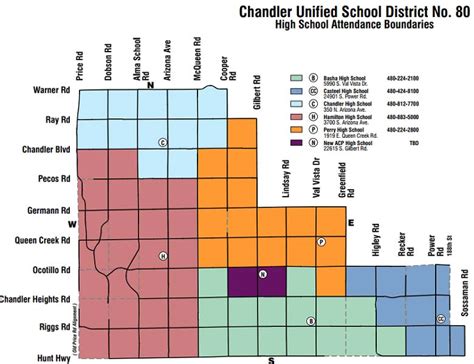 Chandler Unified School District Boundaries Map