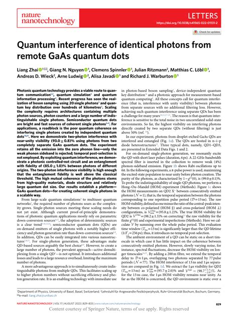 Quantum Interference Of Identical Photons From Remote Gaas Quantum Dots