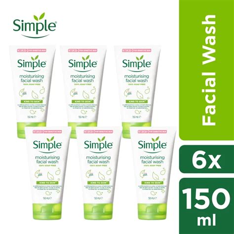 Simple Moisturising Foaming Facial Wash 150ml X 6 Lazada