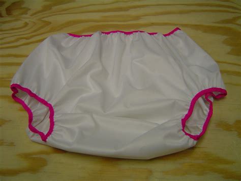 Adult Diaper Cover White And Pink Size 32 To 42 By Nevergrownup