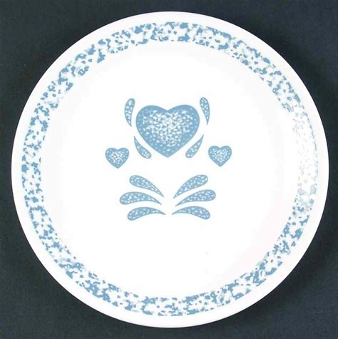 Pair Of Corelle Corningware Blue Hearts Dinner Plates Made Etsy