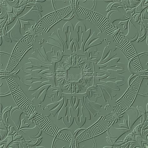 Emboss Textured Seamless Pattern Vector Embossed Green 3d Background