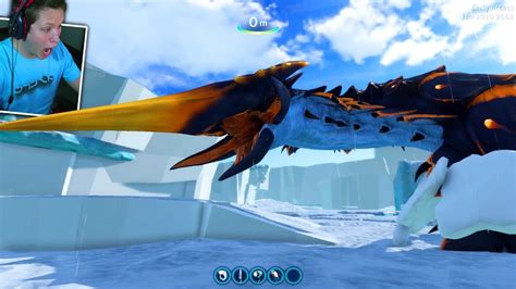 Ice Worm Leviathan Attack Terrifying Subnautica Below Zero Youtube