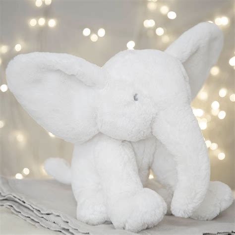 Large White Elephant Soft Toy By Marquis And Dawe