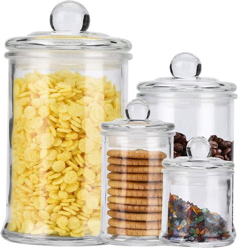 Urban Deco Glass Food Containers With Lids Airtight Glass Jars With Lids Bpa Free High