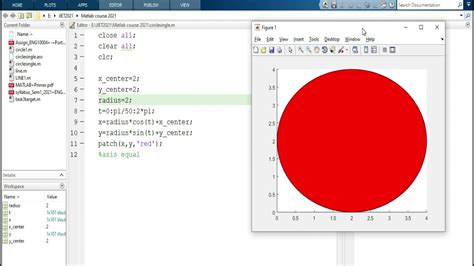 Matlab Task 24 How To Draw Circle Filled With Color Youtube