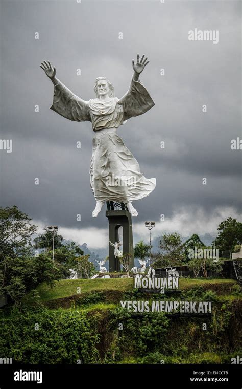 christ blessing in manado language is kristus kase berkat is a statue of jesus christ in