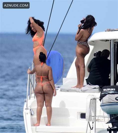 Angela Simmons Sexy In An Orange Bikini With Friends In Barbados 0702