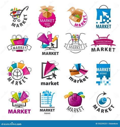 Colección De Logotipos Del Vector Para El Mercado Ilustración Del