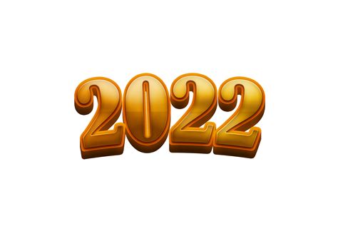 2022 New Year Golden Number Transparent Png Images