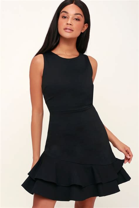 Cute Black Dress Black Ruffled Dress Black Party Dress Lulus